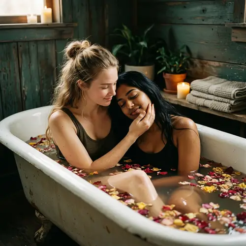 Intimate Bathtub Moments with Friends
