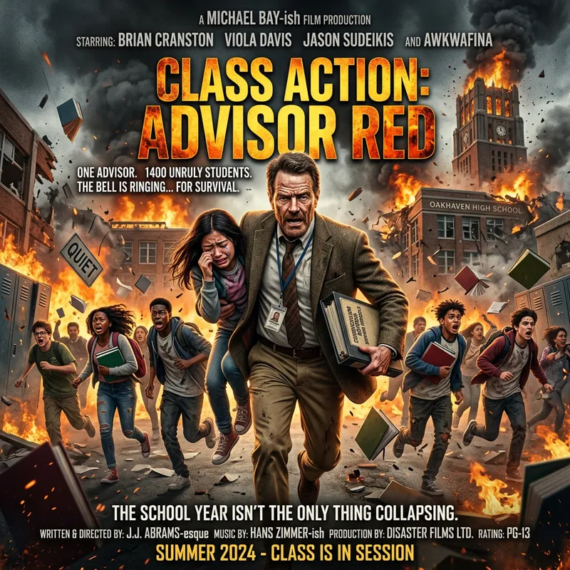 Parody Movie Poster: Educational Hero Saves Chaos