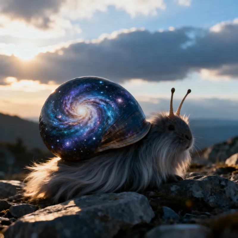 Whimsical Snail Art: Galaxy-Inspired Surrealism
