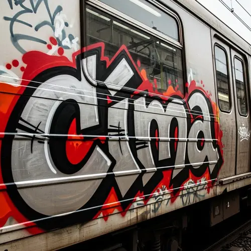 Stylish Graffiti on a Train: Cima Artwork