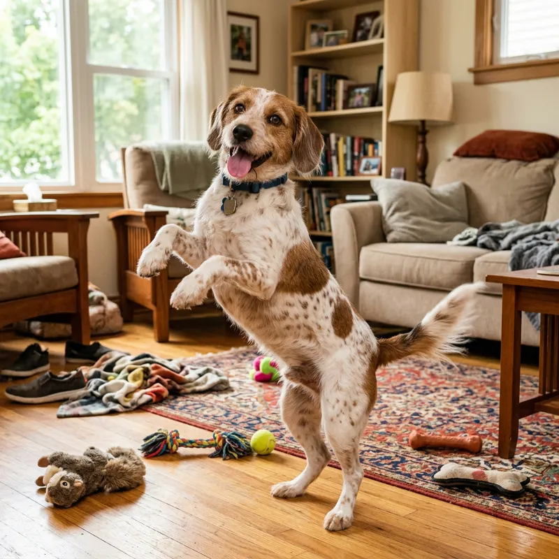 Energetic Dog Dancing: Playful & Medium-Sized Breed Energetic Dog Dancing: Playful & Medium-Sized Breed