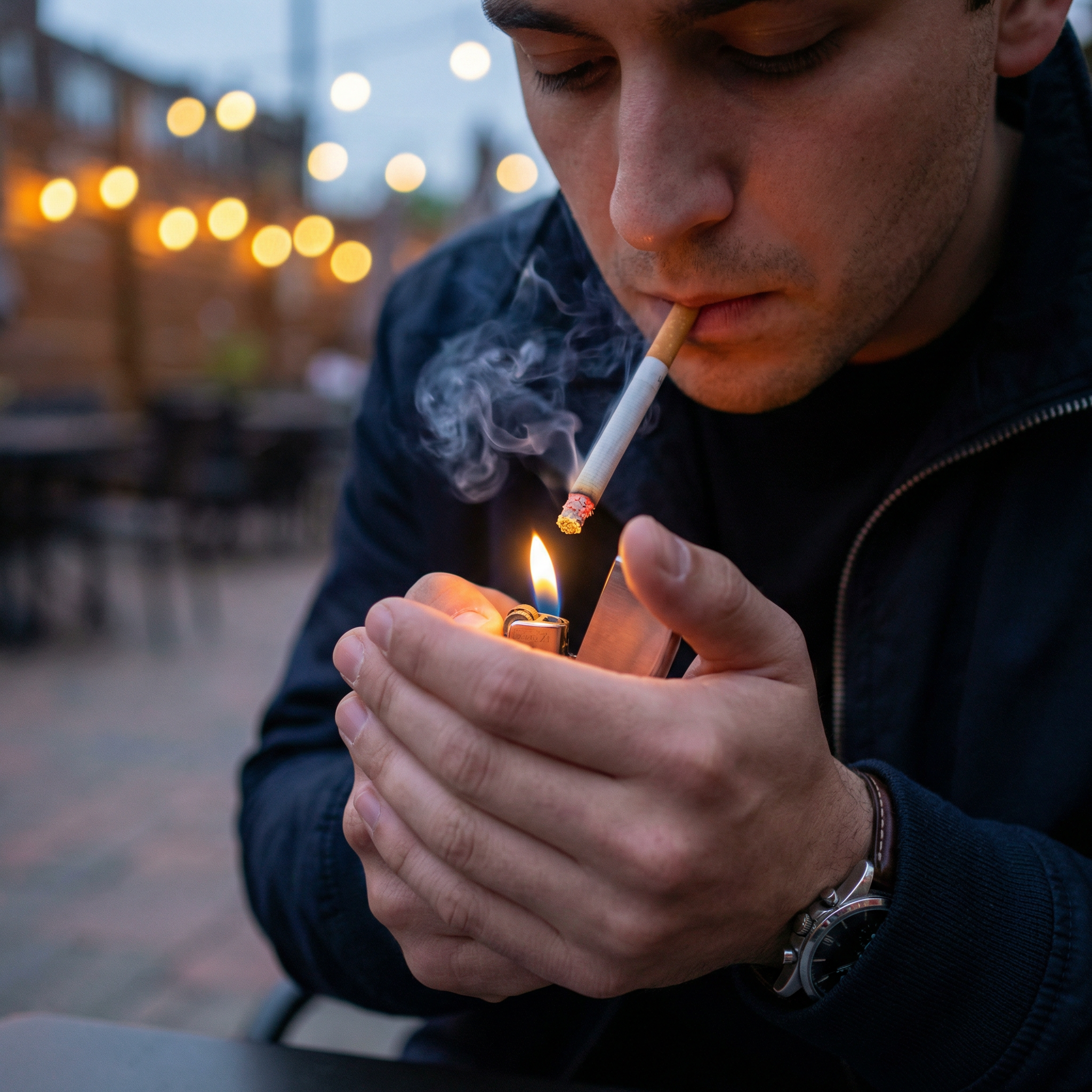 add cigarette to photo online Realistic Cigarette Smoking Imagery | AI Art Generator