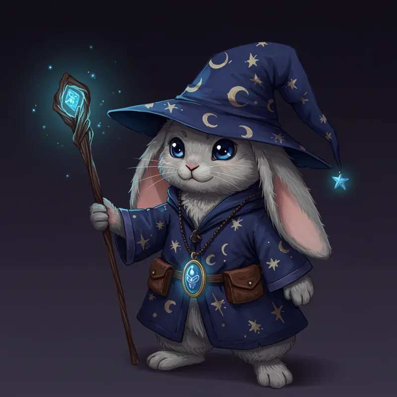 Whimsical Wizard Rabbit: Magical Mastery