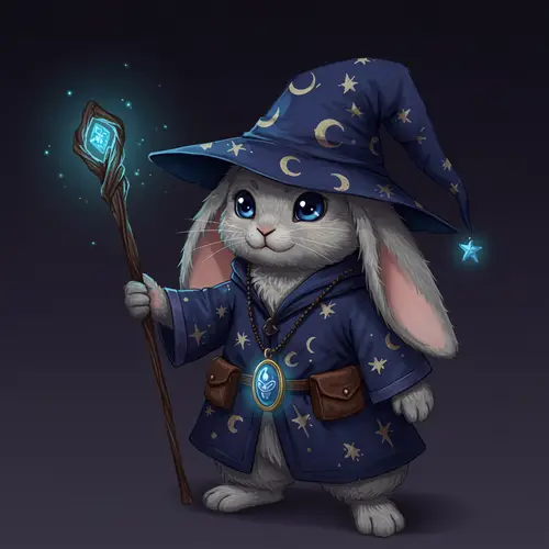 Whimsical Wizard Rabbit: Magical Mastery