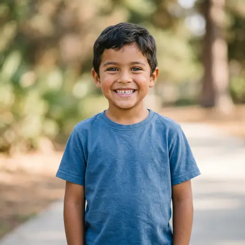Young Hispanic Boy with Cheerful Smile