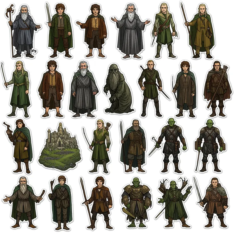 Lord of the Rings Stickers Game - 25 Unique Items