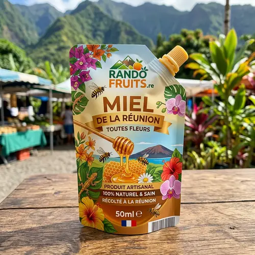 50ml Doypack Honey Packaging Design from Réunion