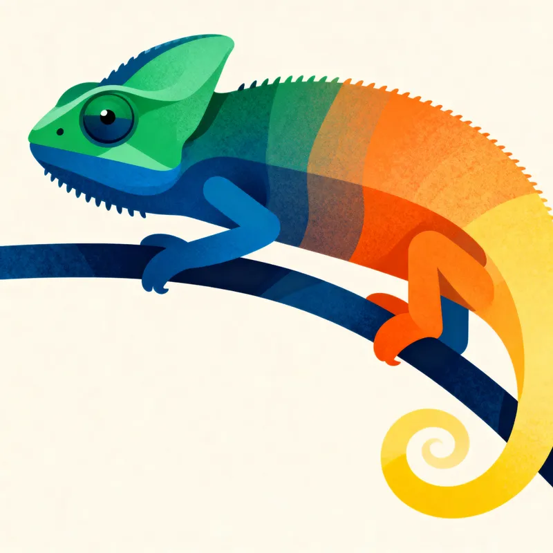 Vibrant Chameleon Graphic Design