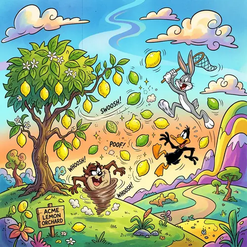 Floating Lemons & Limes: Abstract Citrus Dreams