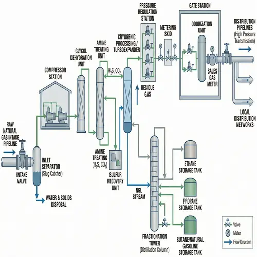 Gas Distribution Process Diagram at Processing Stations