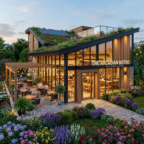 Modern Restaurant Featuring Diverse Architectural Designs