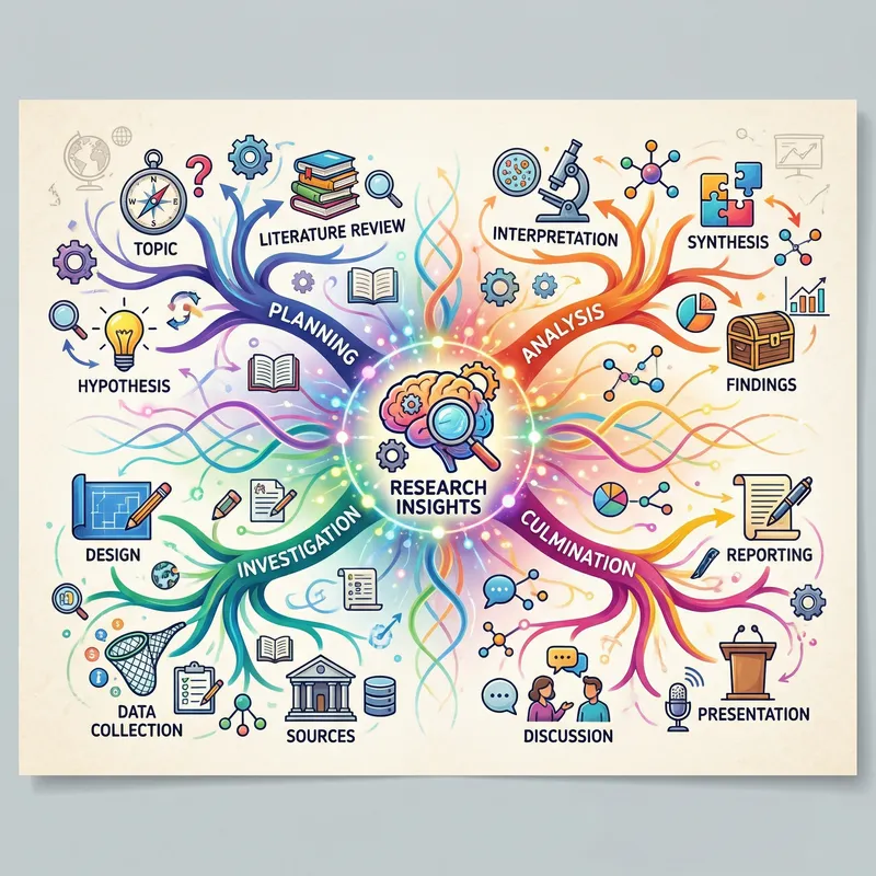 Craft a Colorful Mind Map for Effective Research Insights | Visual Thinking Strategy