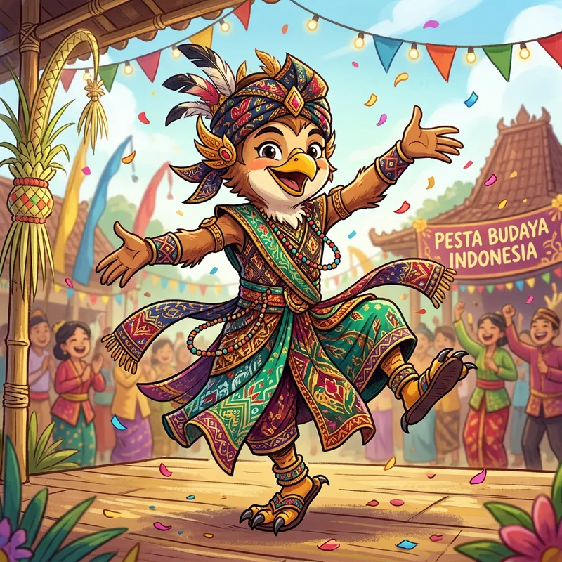 Vibrant Indonesian Festival Mascot Digital Art