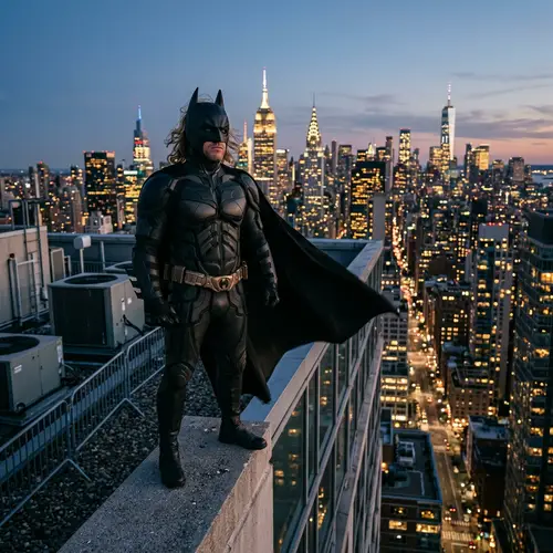 Donald Trump in Batman Suit Dominates New York City Skyline