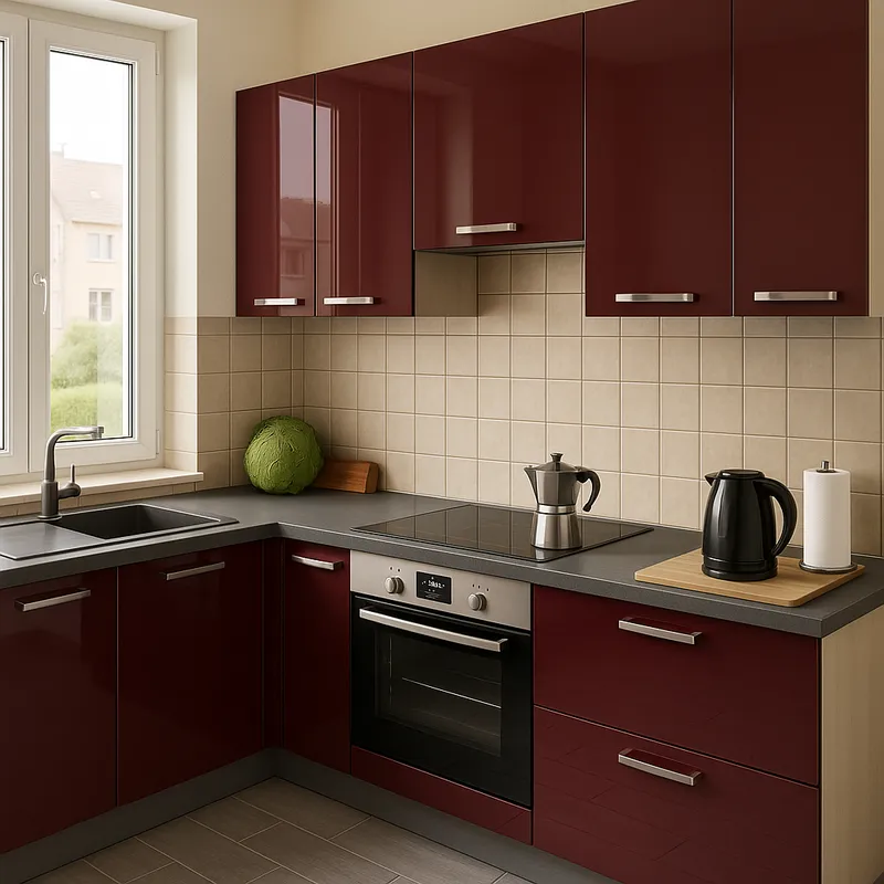 Stylish Burgundy Kitchen Design Ideas