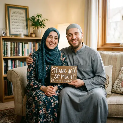 Happy Muslim Couple: Thank You Wishes