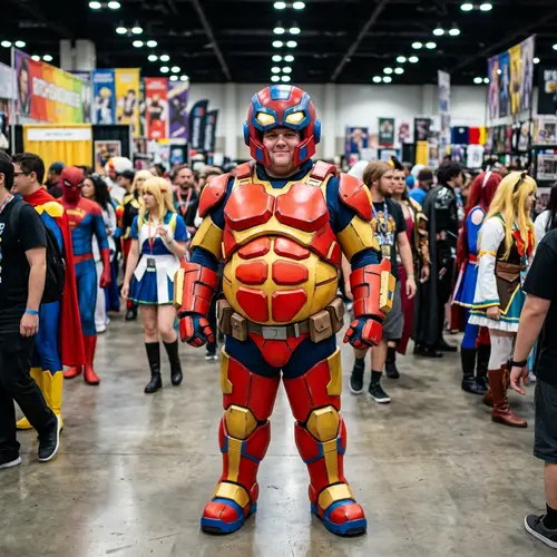 Exaggerated Comic Character with a Bulge | Comic Con Event Cosplay