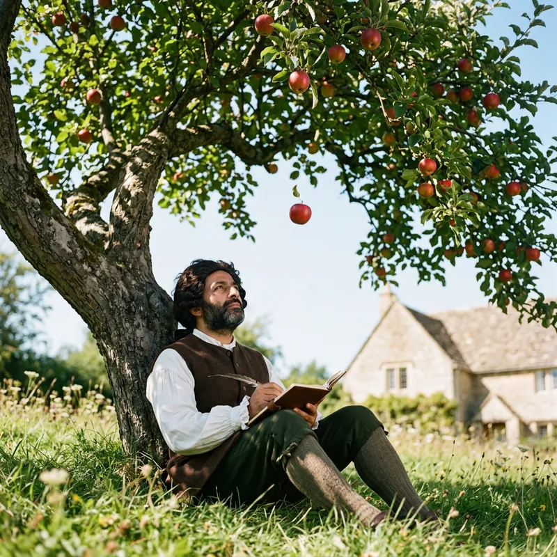 Newton Under the Apple Tree: A Moment of Discovery