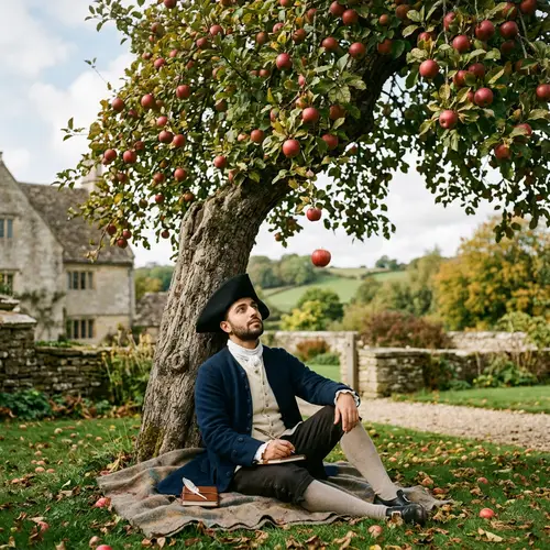 Newton Under the Apple Tree: Gravity's Moment
