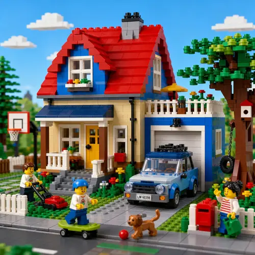 Colorful LEGO Brick-Built Designs for Creative Play