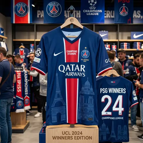 PSG Champions League Fan Jersey – Blue & Red Design