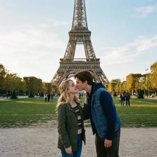 McKenna Grace & Dylan Dunavant at the Eiffel Tower