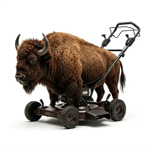 Unique Bison-Shaped Lawn Mower: Functional and Stylish Design
