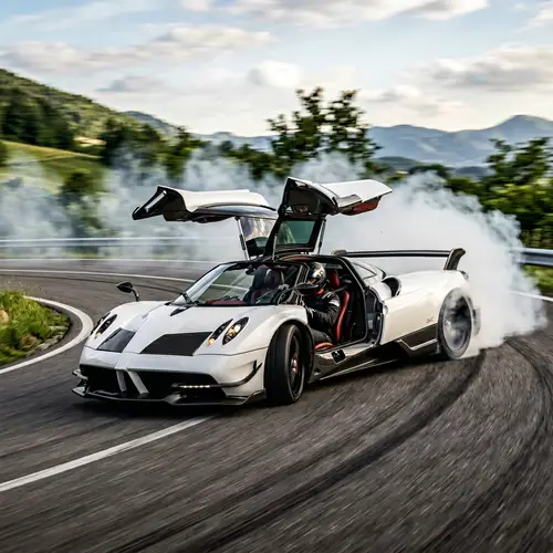 White Pagani Huayra BC Drifts | Luxury Sports Car Drifting