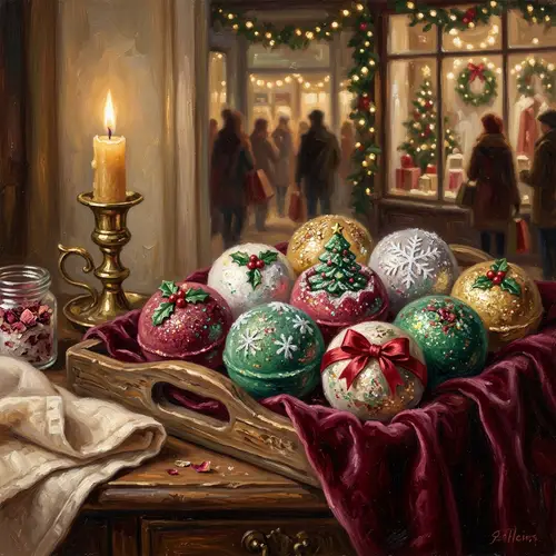 Opulent Holiday-Themed Bath Bombs for Tranquil Sensory Experience