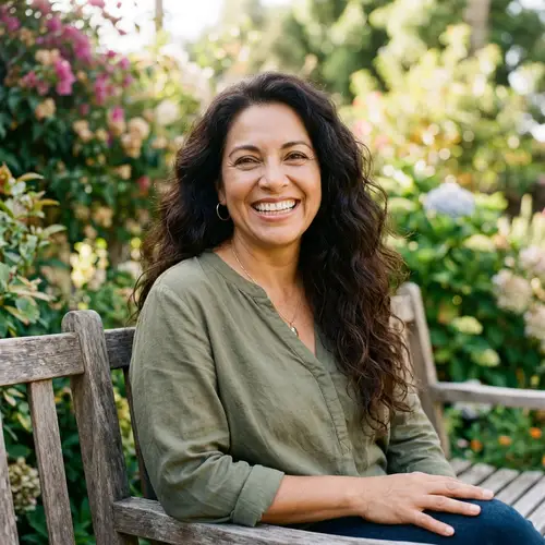 Happy Hispanic Woman Celebrates Weight Loss Success