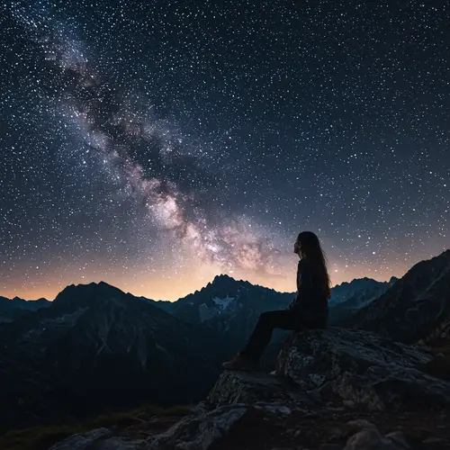 Starry Night Mountain Contemplation