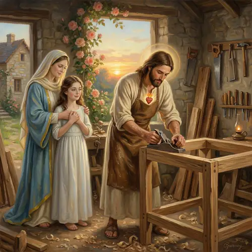 Women Watch Man Build Table in Workshop