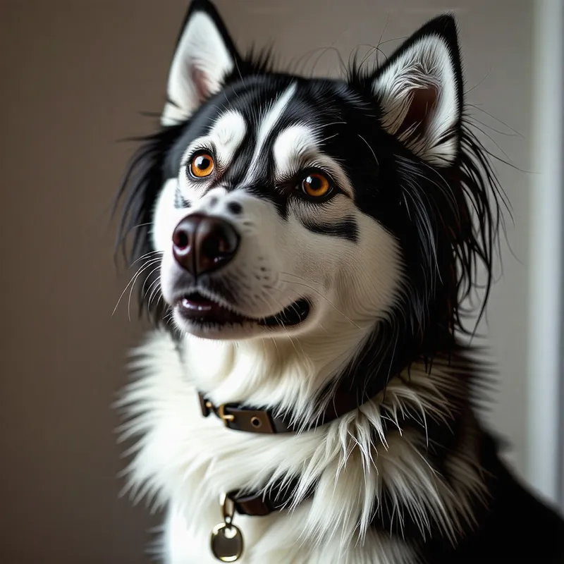 Witch Transformation into Dog Husky - Pet with Fluffy Tail Witch Transformation into Dog Husky - Pet with Fluffy Tail