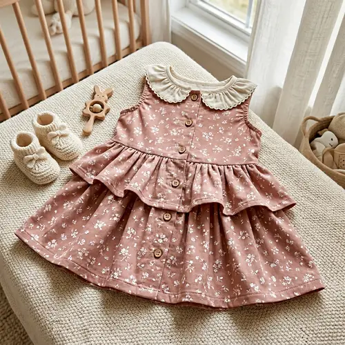 Adorable Peplum Baby Girl's Dress for Sensitive Skin
