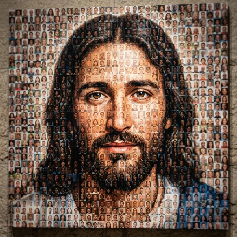 Diverse Faces in Christ's Photo Mosaic