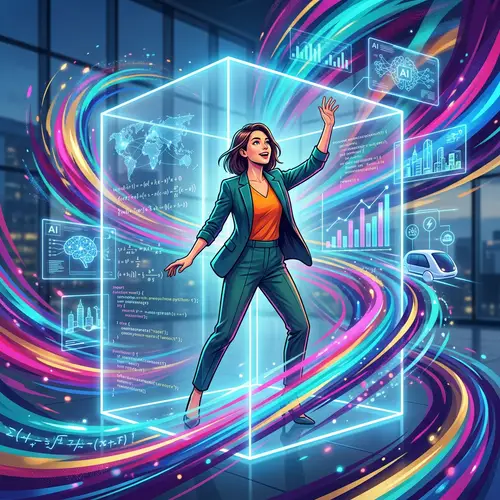 Innovative Digital Art: Model in Transparent Box