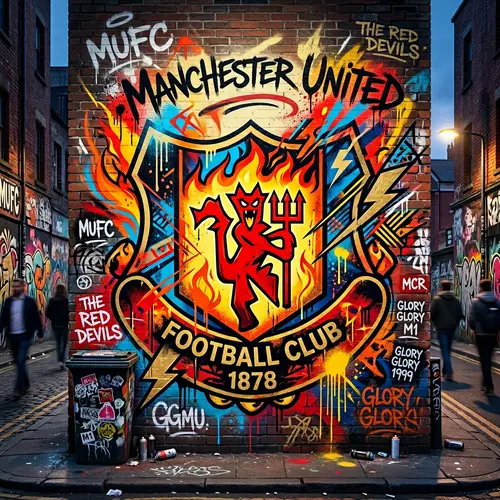 Vibrant Manchester United Logo Street Design