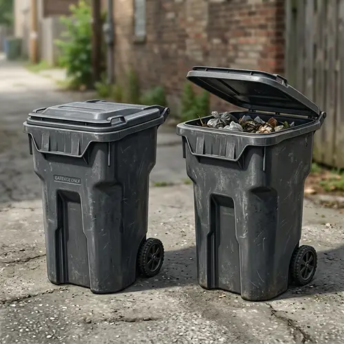 Properly Closed vs Open Trash Cans: Detailed Illustration