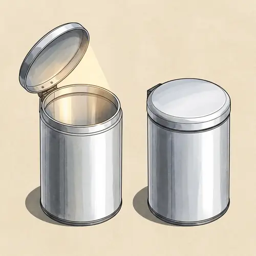 Stainless Steel Trash Cans - Open and Closed Options