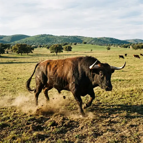 Intense Bull in Wide Pasture | Raw Strength Displayed