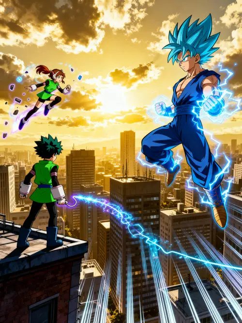 Epic Shonen Art: Adam & Friends in Dynamic Action