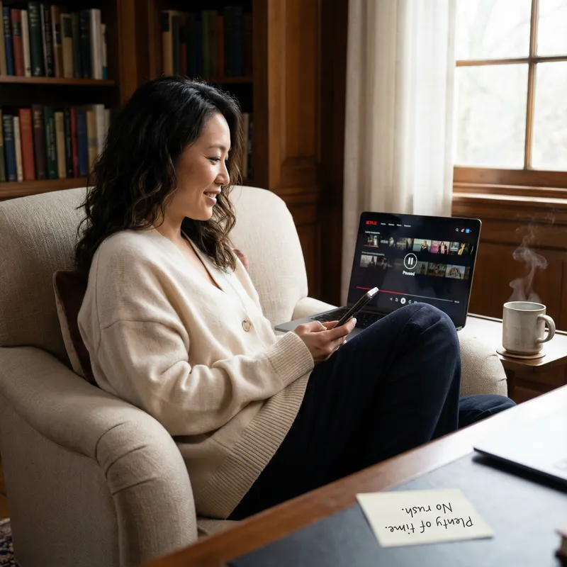 Portrait of Asian Woman in Cozy Study - Timeless Indulgence Portrait of Asian Woman in Cozy Study - Timeless Indulgence