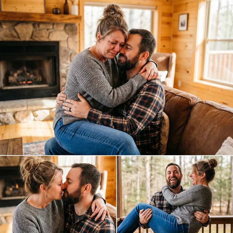 Romantic Moments: Wife's Tearful Hug & Sweet Kiss Romantic Moments: Wife's Tearful Hug & Sweet Kiss