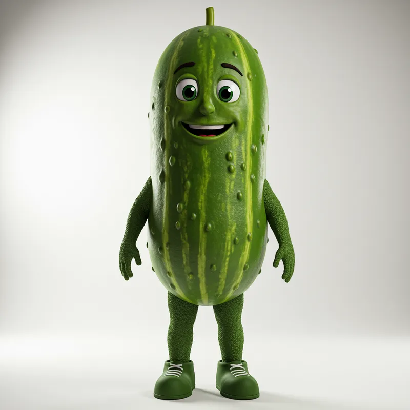 Realistic Pickle Mascot for Your Brand