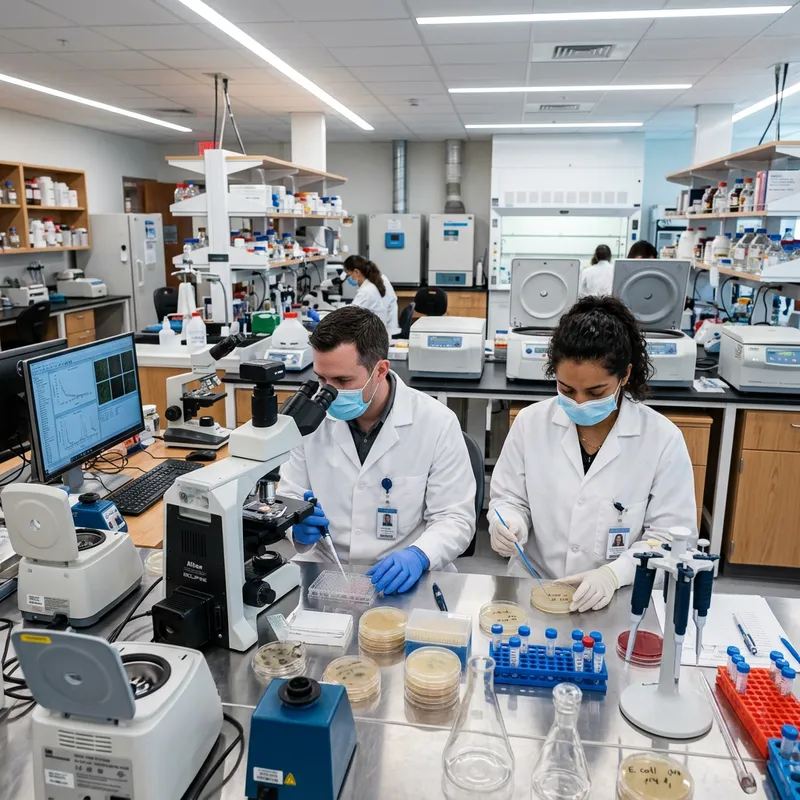 Microbiology Laboratory with Dedicated Researchers and Modern Equipment Microbiology Laboratory with Dedicated Researchers and Modern Equipment