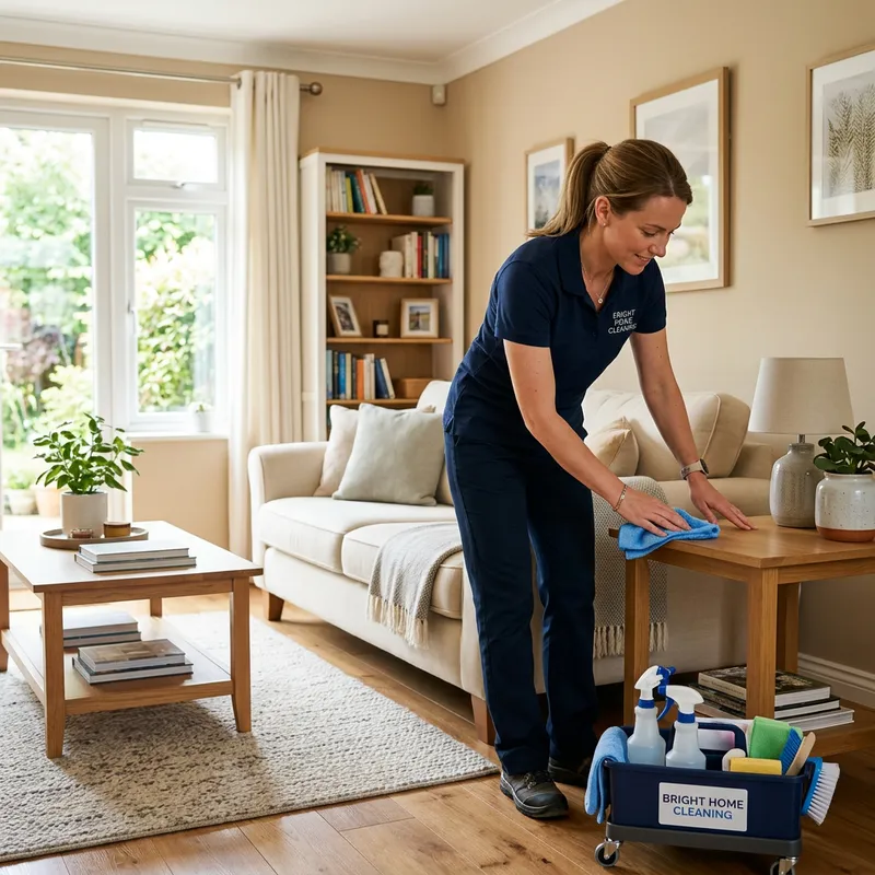 Dedicated House Cleaner in Professional Uniform