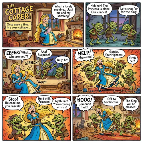 Whimsical Princess Captured by Mischievous Goblins