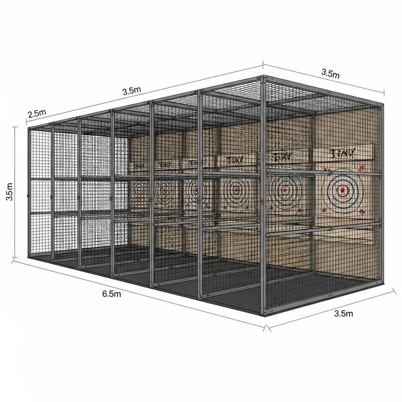 Durable Steel Cage for Axe Throwing