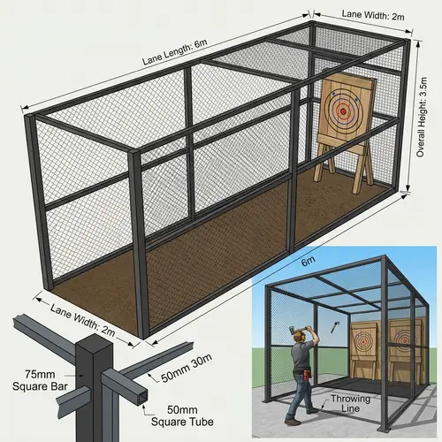 Durable Steel Cage for Axe Throwing