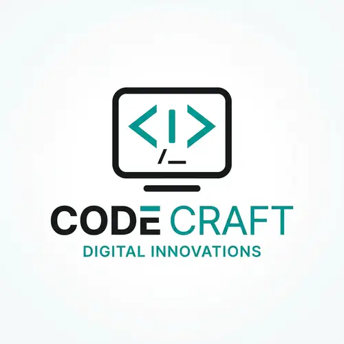 Black & Teal Coding Logo Design